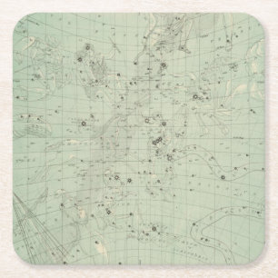 Posavasos Cuadrado De Papel Mapa de estrella 2