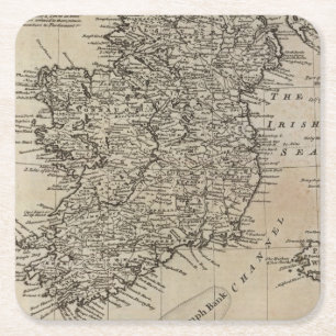 Posavasos Cuadrado De Papel Mapa de Irlanda