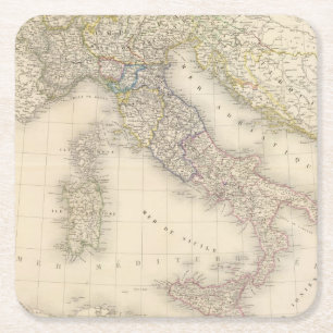 Posavasos Cuadrado De Papel Mapa de Italia