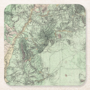 Posavasos Cuadrado De Papel Mapa de la clasificación de tierra de New México