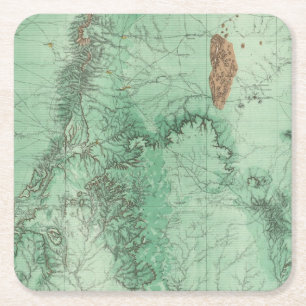 Posavasos Cuadrado De Papel Mapa de la clasificación de tierra de New México