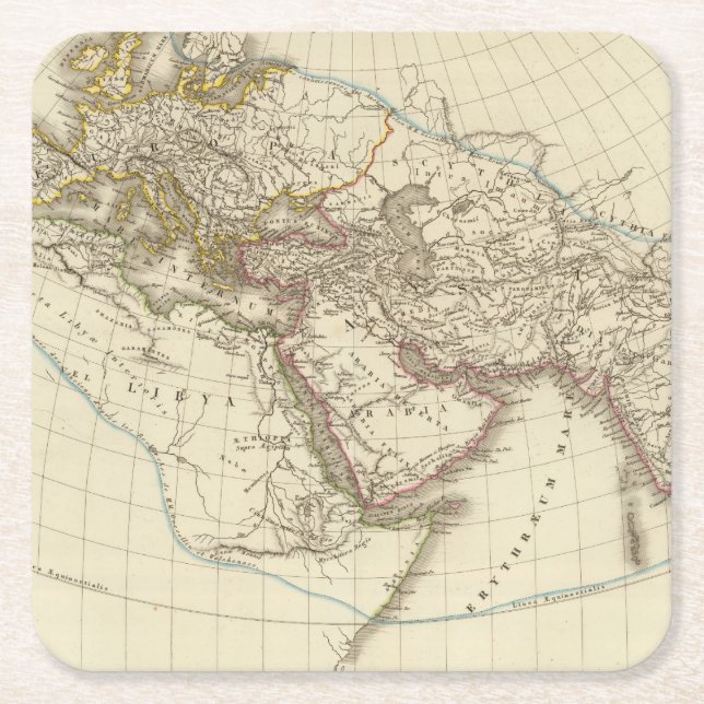 Posavasos Cuadrado De Papel Mapa del atlas de París (Anverso)