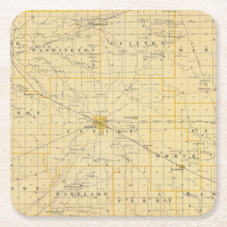 Posavasos Cuadrado De Papel Mapa del condado de Boone