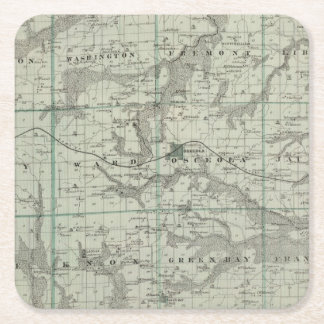 Posavasos Cuadrado De Papel Mapa del condado de Clarke, estado de Iowa
