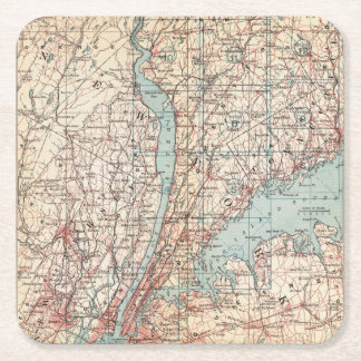 Posavasos Cuadrado De Papel Mapa del condado de Westchester, Nueva York