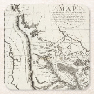 Posavasos Cuadrado De Papel Mapa del Missouri