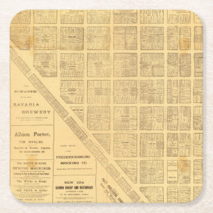 Posavasos Cuadrado De Papel Mapa del negocio de San Francisco