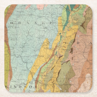 Posavasos Cuadrado De Papel Mapa geológico de New Hampshire 2