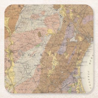 Posavasos Cuadrado De Papel Mapa geológico de New Hampshire 4
