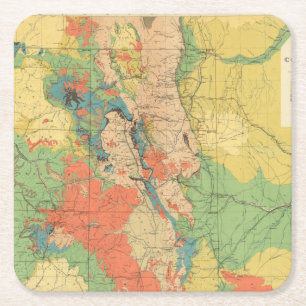 Posavasos Cuadrado De Papel Mapa geológico general de Colorado