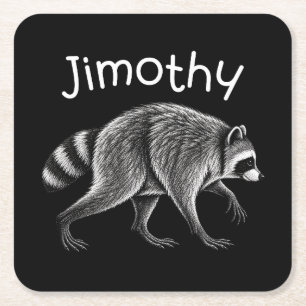 Posavasos Cuadrado De Papel Mapache Meme Divertido Jimothy Meme Viral Jimothy 