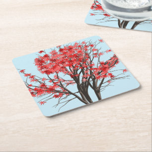 Posavasos Cuadrado De Papel Maple japonés