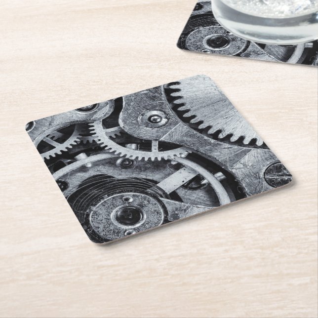 Posavasos Cuadrado De Papel Máquina de papel cuadrado de la máquina del papel  (En perspectiva)