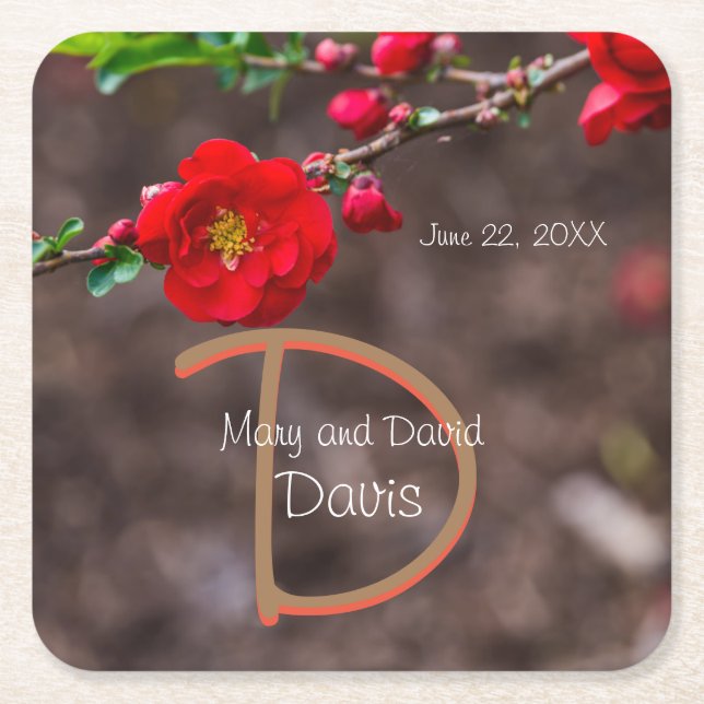 Posavasos Cuadrado De Papel Máquinas de Boda superior de cartón (Anverso)