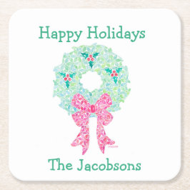 Posavasos Cuadrado De Papel Máquinas de mariposa de invierno