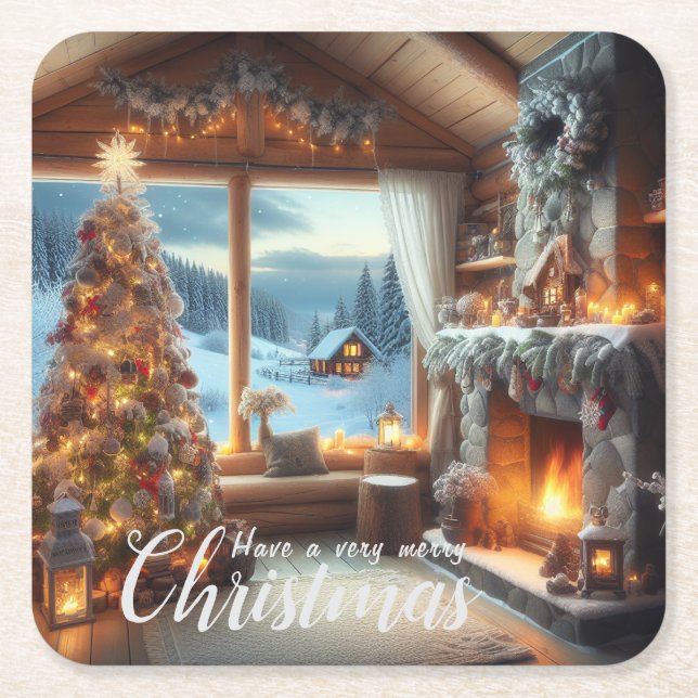 Posavasos Cuadrado De Papel Máquinas de revestimiento | Escena Doce (Anverso)