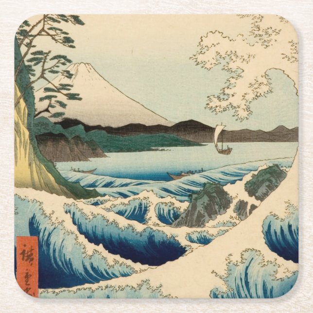 Posavasos Cuadrado De Papel Mar de Satta Hiroshige (Anverso)