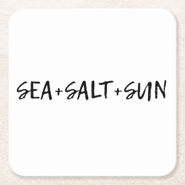 Posavasos Cuadrado De Papel Mar + Sal + Sol (Anverso)