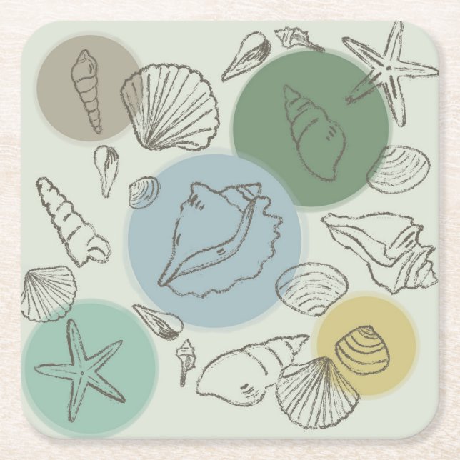 Posavasos Cuadrado De Papel Maravillas tropicales en la playa (Anverso)