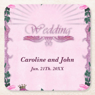 Posavasos Cuadrado De Papel Maravillosas rosas