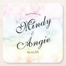 Marble Rainbow Gay Script Wedding