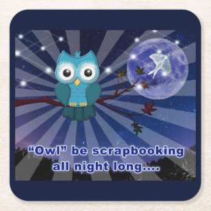 Posavasos Cuadrado De Papel Marcadores de cráteres "Owen Be Scrapping All Nigh