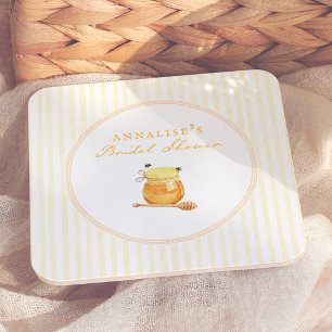 Posavasos Cuadrado De Papel Marco de Ducha Nupcial Abeja Melera Caprichosa
