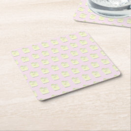 Posavasos Cuadrado De Papel Margarita Pink Green Fiesta