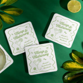 Posavasos Cuadrado De Papel Margs and Matrimony Bachelorette