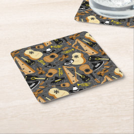 Posavasos Cuadrado De Papel Mariachi Music Fun