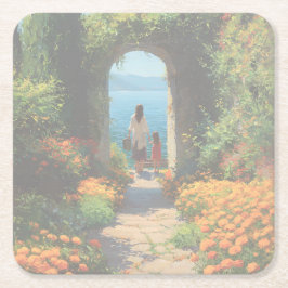 Posavasos Cuadrado De Papel Marigold Path to the Sea | Acrylic