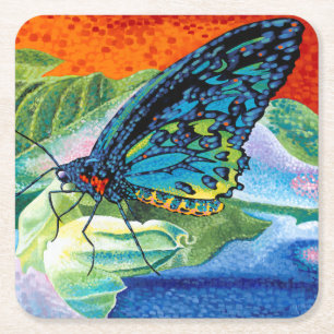Posavasos Cuadrado De Papel Mariposa posa II