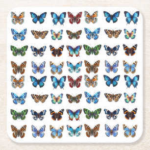 Posavasos Cuadrado De Papel Mariposas