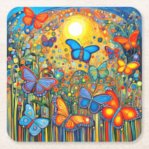 Mariposas ascendiendo al amanecer