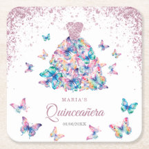 Mariposas Rosa de oro esparcen a Quinceanera
