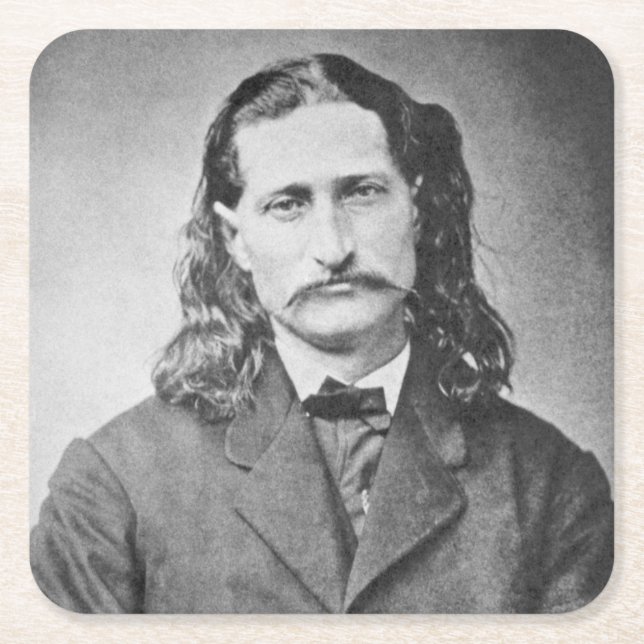 Posavasos Cuadrado De Papel Mariscal Wild Bill Hickok pistolero del viejo oest (Anverso)