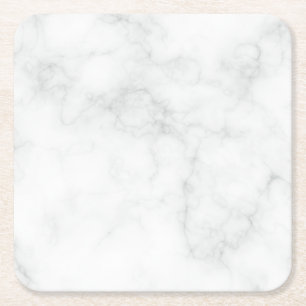 Posavasos Cuadrado De Papel Mármol Blanco Moderno