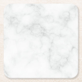 Posavasos Cuadrado De Papel Mármol Blanco Moderno