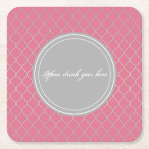 Posavasos Cuadrado De Papel Marroquí rosado