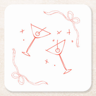 Posavasos Cuadrado De Papel Martini Guay Chica Coaster