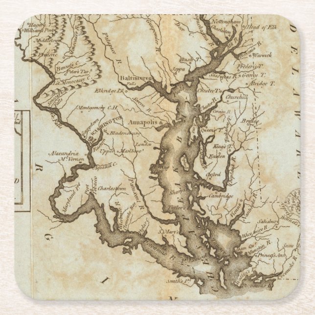 Posavasos Cuadrado De Papel Maryland 4 (Anverso)