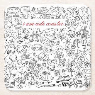Posavasos Cuadrado De Papel Más lindo en negro y blanco 