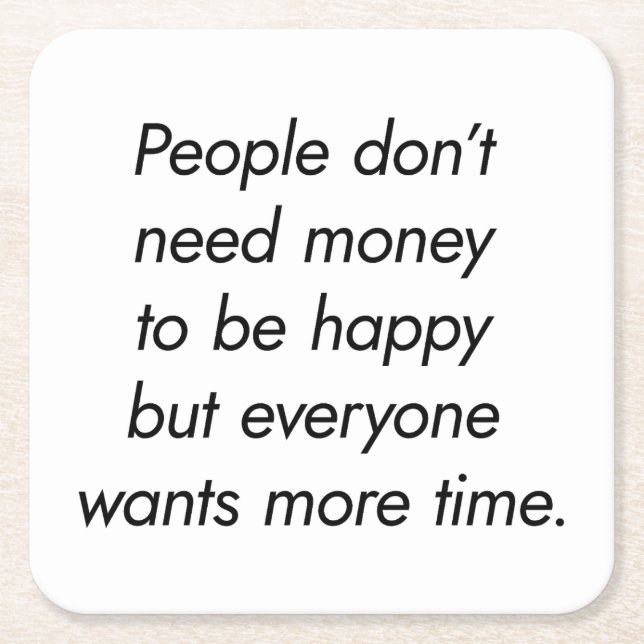 Posavasos Cuadrado De Papel Más tiempo de copia de papel (Anverso)