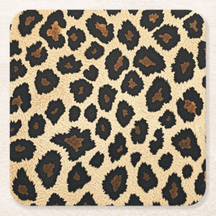 Posavasos Cuadrado De Papel Máscaras de impresión Leopardo