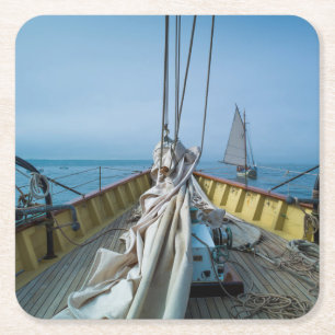 Posavasos Cuadrado De Papel Massachusetts, Gloucester, Festival de Schooner 3