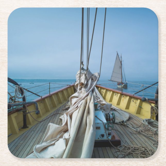 Posavasos Cuadrado De Papel Massachusetts, Gloucester, Festival de Schooner 3 (Anverso)