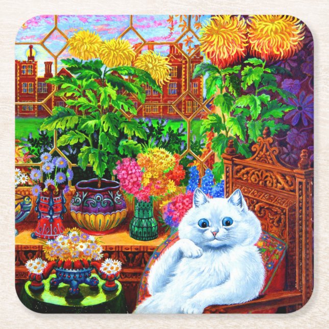 Posavasos Cuadrado De Papel Master de Cat College (Anverso)