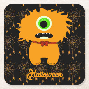 Posavasos Cuadrado De Papel Máster de Halloween para niños