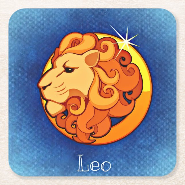 Posavasos Cuadrado De Papel Máster de música de leo zodiac (Anverso)