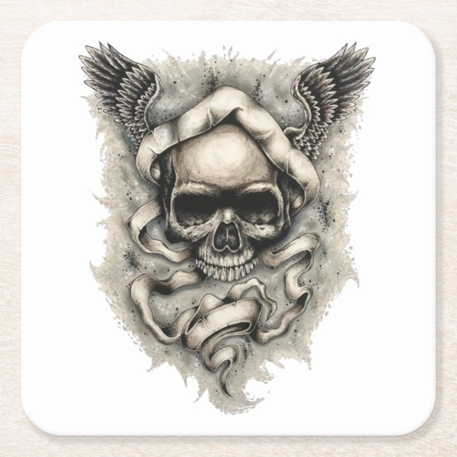 Posavasos Cuadrado De Papel Máster de papel con arte "Wings of Destiny" (Anverso)